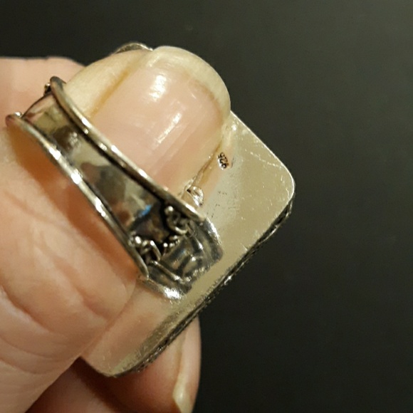 New Oversized Fossil Coral 925 Silver Statement Ring. - Picture 8 of 8